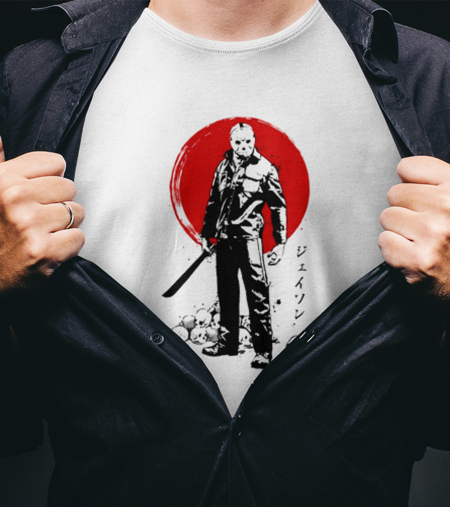 Jason Voorhees Friday The 13th Japanese Sumi-e Style T-Shirt
