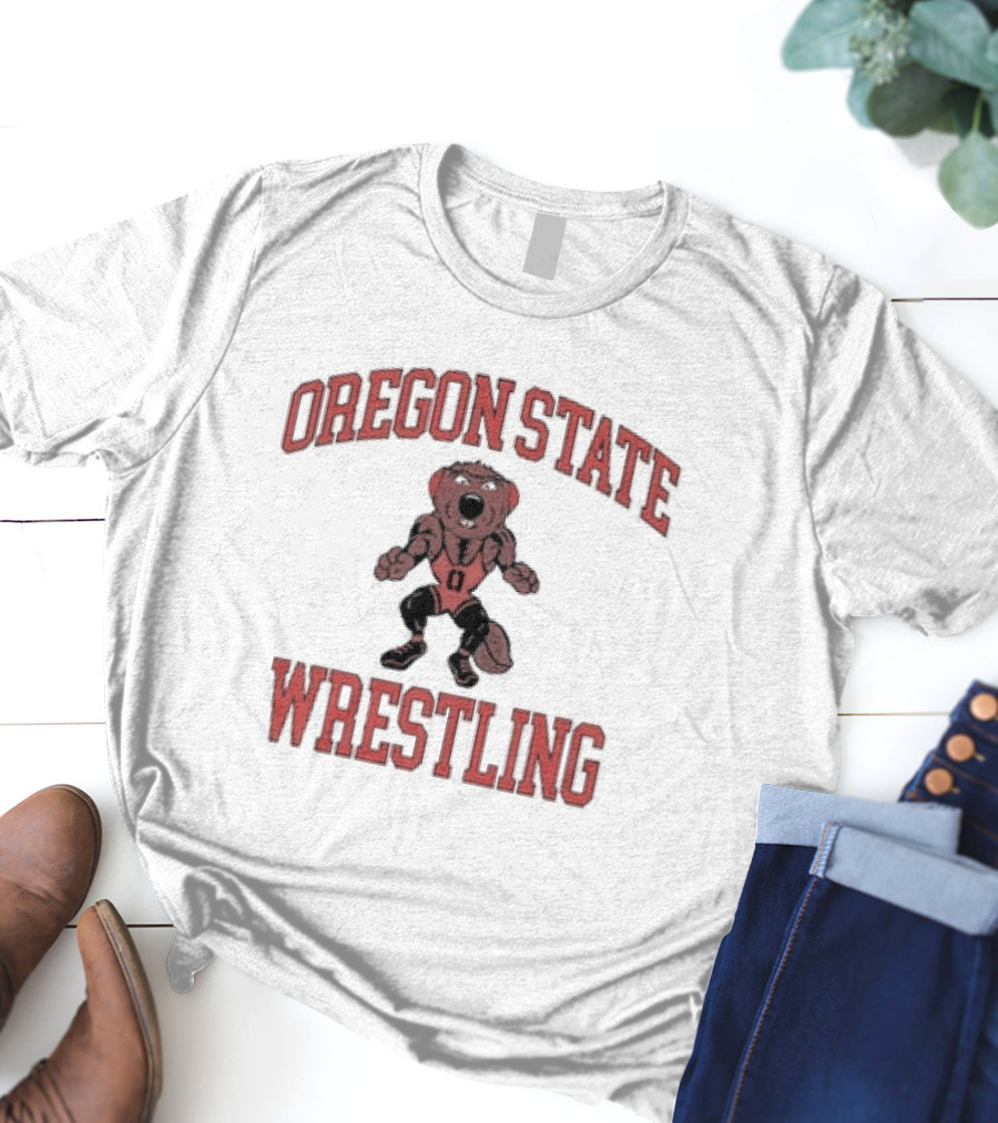 Oregon State Wrestling Beaver Mascot T-Shirt