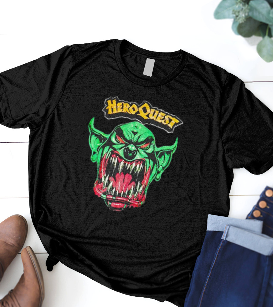 HeroQuest Green Goblin Fierce Snarling Face T-Shirt