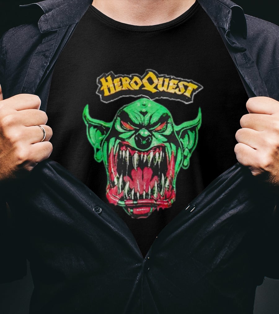 HeroQuest Green Goblin Fierce Snarling Face T-Shirt