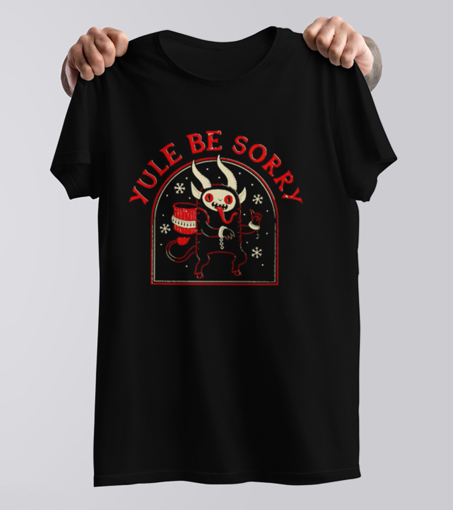 Yule Be Sorry Krampus Devil Snowflakes Christmas T-Shirt