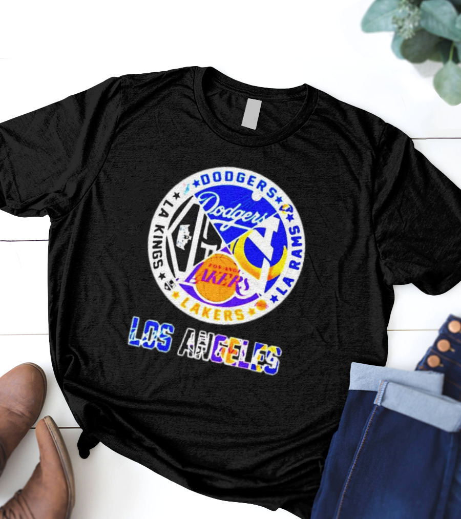 Dodgers Rams Lakers Kings Los Angeles City Sports T-Shirt