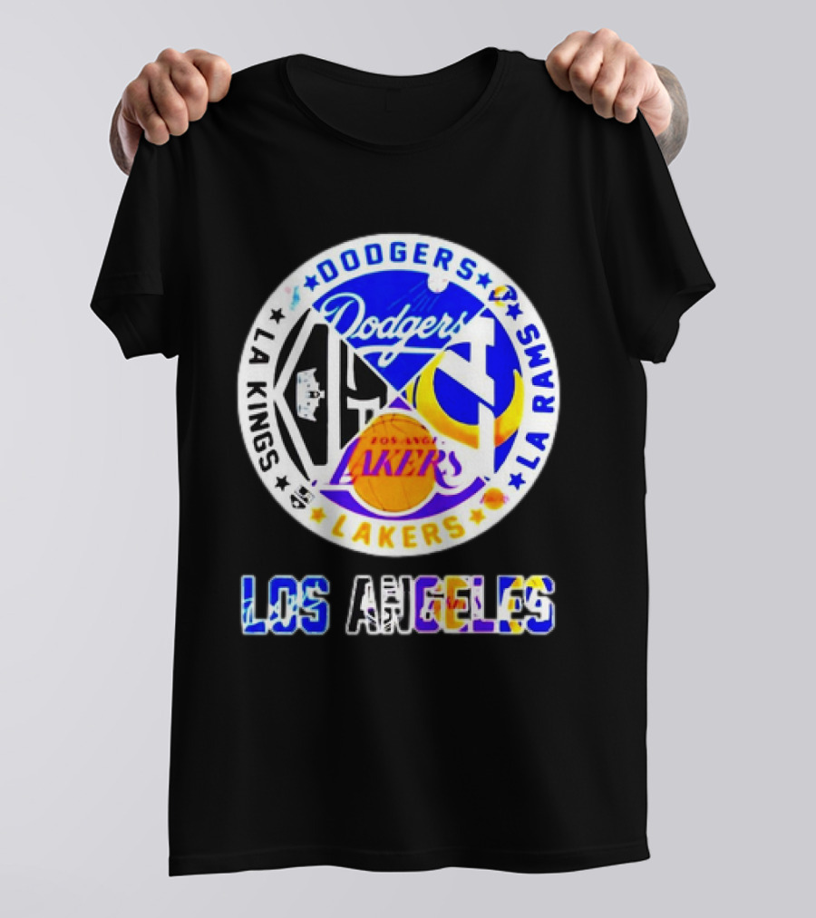 Dodgers Rams Lakers Kings Los Angeles City Sports T-Shirt