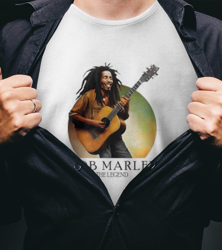 Bob Marley The Legend Iconic Guitar T-Shirt