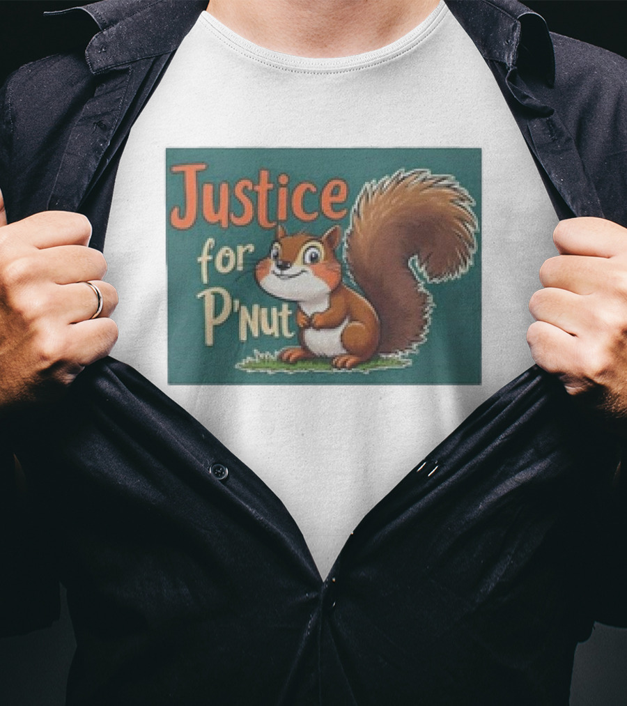 Justice For P'Nut Cartoon Squirrel Advocacy T-Shirt