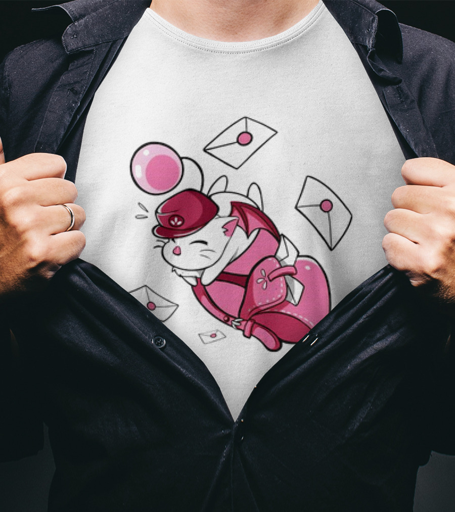 Moogle Mail Delivery With Letters Soaring In Flight T-Shirt