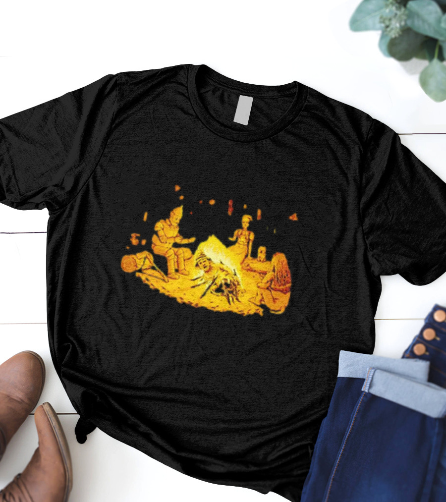 Cisco Ramon Campfire Wizard Of Oz Characters Marshmallow Roasting Scene T-Shirt