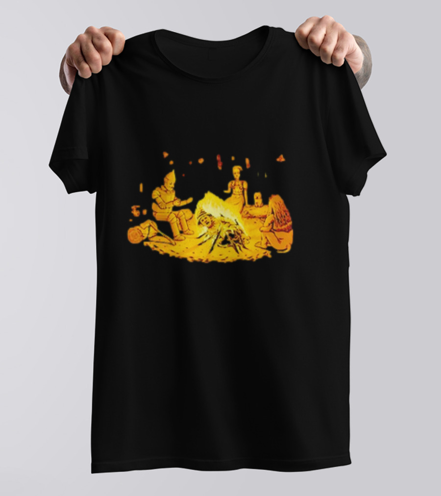 Cisco Ramon Campfire Wizard Of Oz Characters Marshmallow Roasting Scene T-Shirt