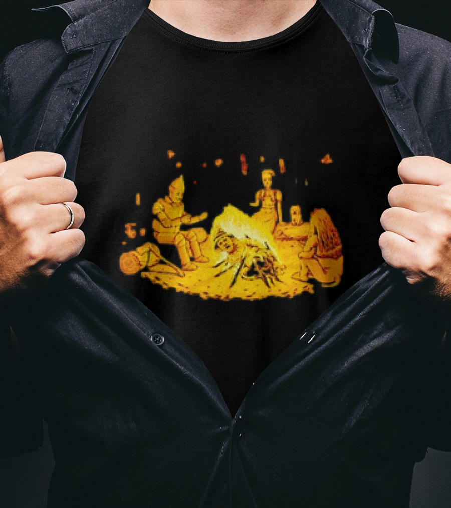 Cisco Ramon Campfire Wizard Of Oz Characters Marshmallow Roasting Scene T-Shirt