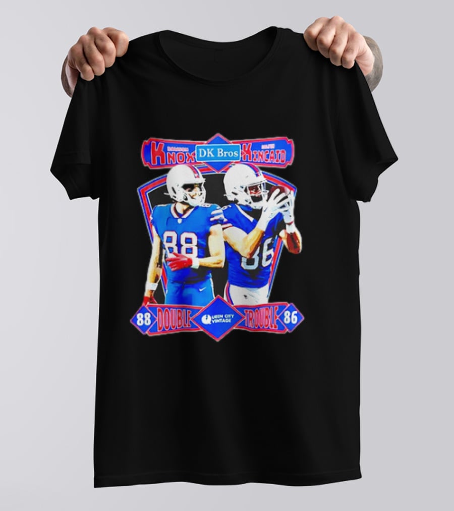 Dawson Knox Dalton Kincaid DK Bros Double Trouble 88 86 Buffalo Bills Vintage T-Shirt