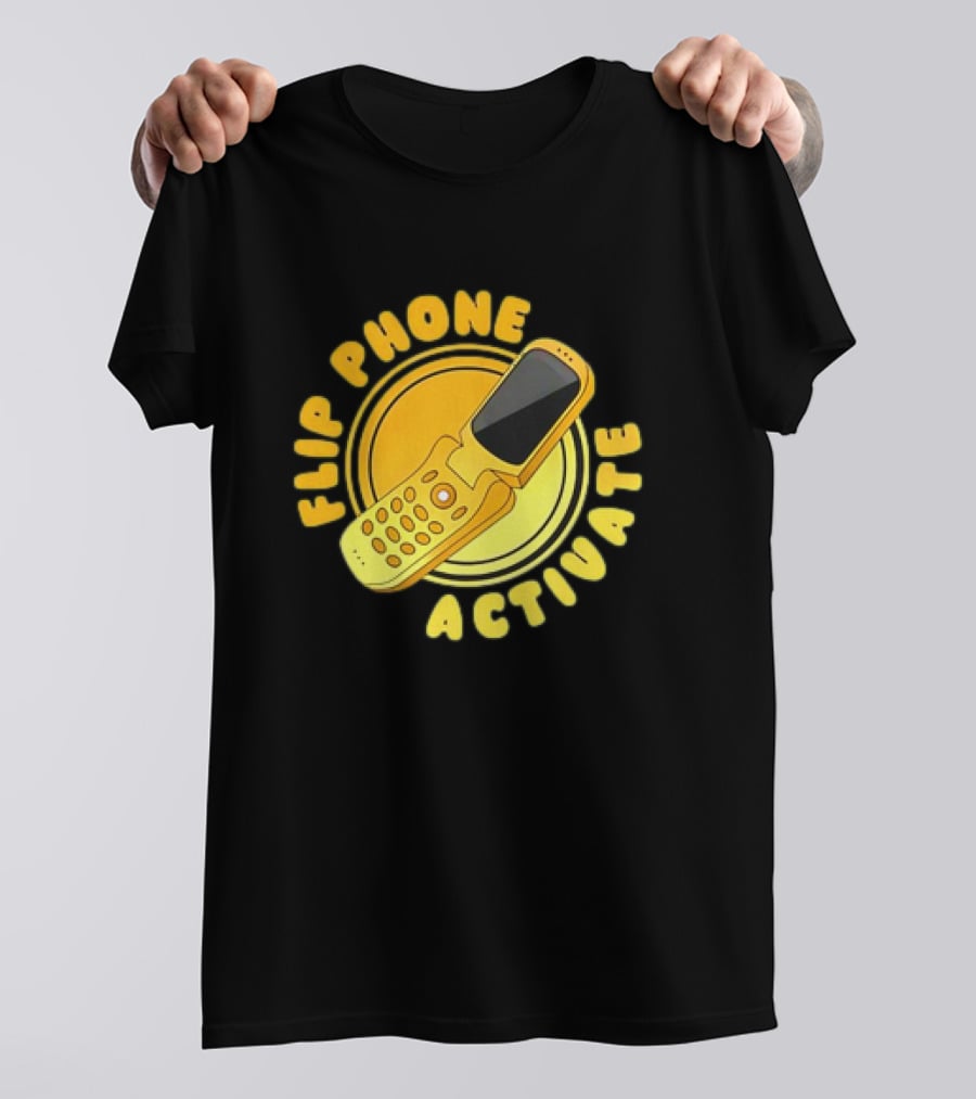 Flip Phone Activate Nostalgic Yellow Flip Mobile T-Shirt