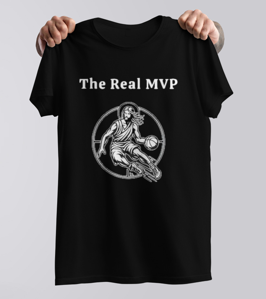 The Real MVP Jesus Basketball Player T-Shirt