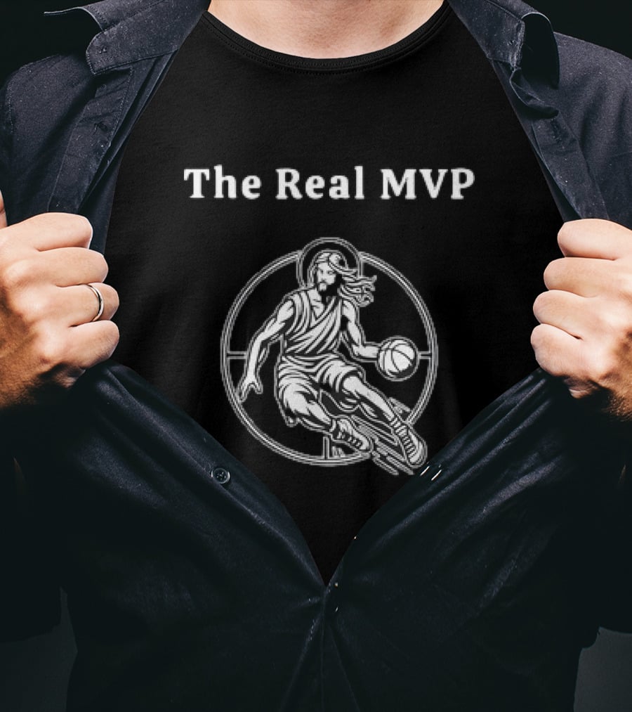 The Real MVP Jesus Basketball Player T-Shirt