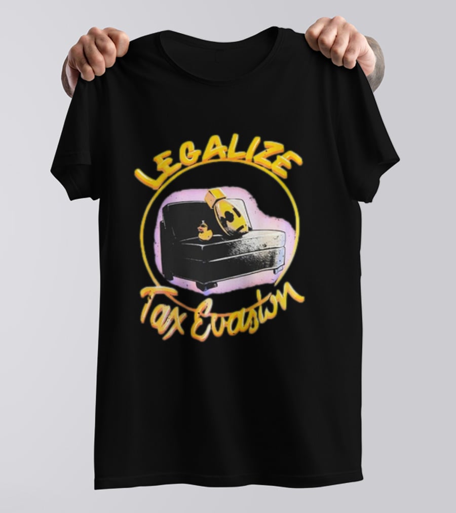 LEGALIZE TAX EVASION Rubber Duck On Couch T-Shirt