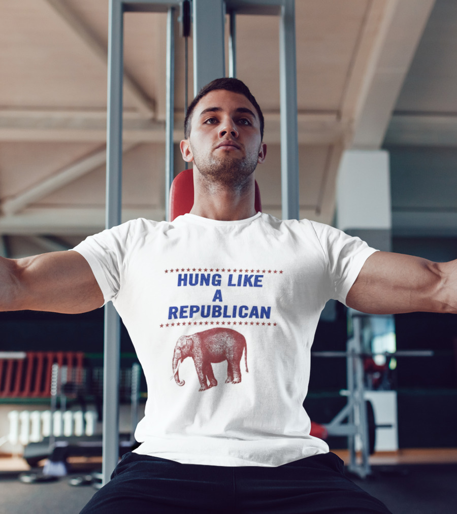 HUNG LIKE A REPUBLICAN ELEPHANT STAR BORDER T-Shirt