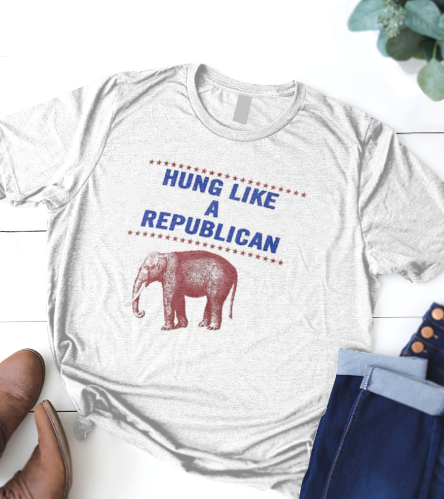 HUNG LIKE A REPUBLICAN ELEPHANT STAR BORDER T-Shirt