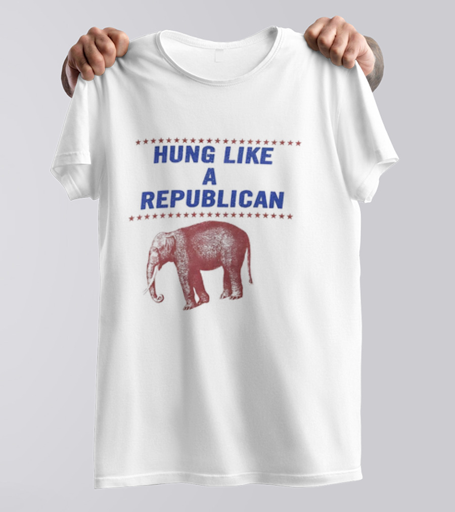 HUNG LIKE A REPUBLICAN ELEPHANT STAR BORDER T-Shirt