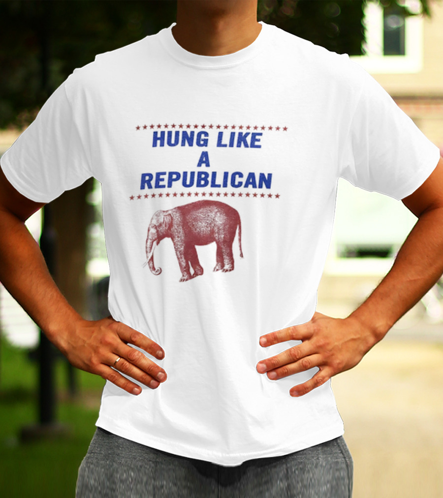 HUNG LIKE A REPUBLICAN ELEPHANT STAR BORDER T-Shirt