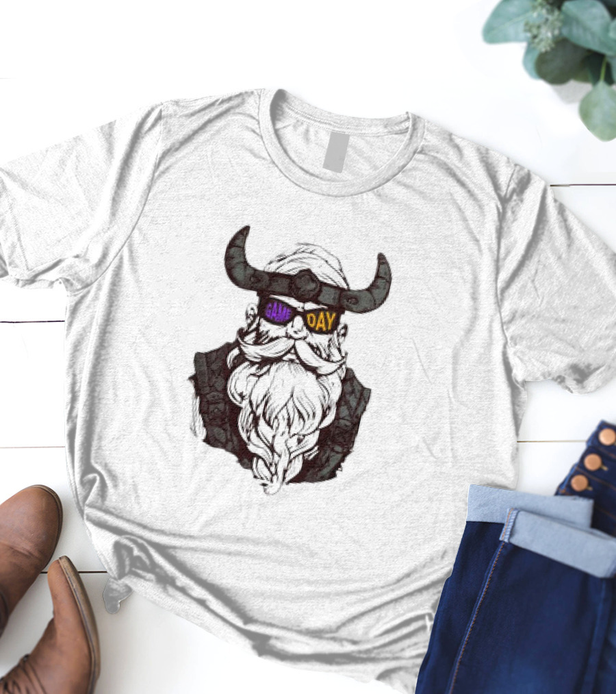 Game Day Minnesota Vikings Football Viking Helmet Headwear T-Shirt