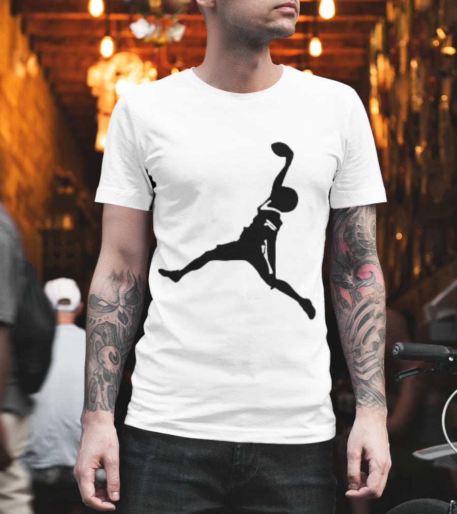 GW Catch Jump Silhouette Football Player T-Shirt