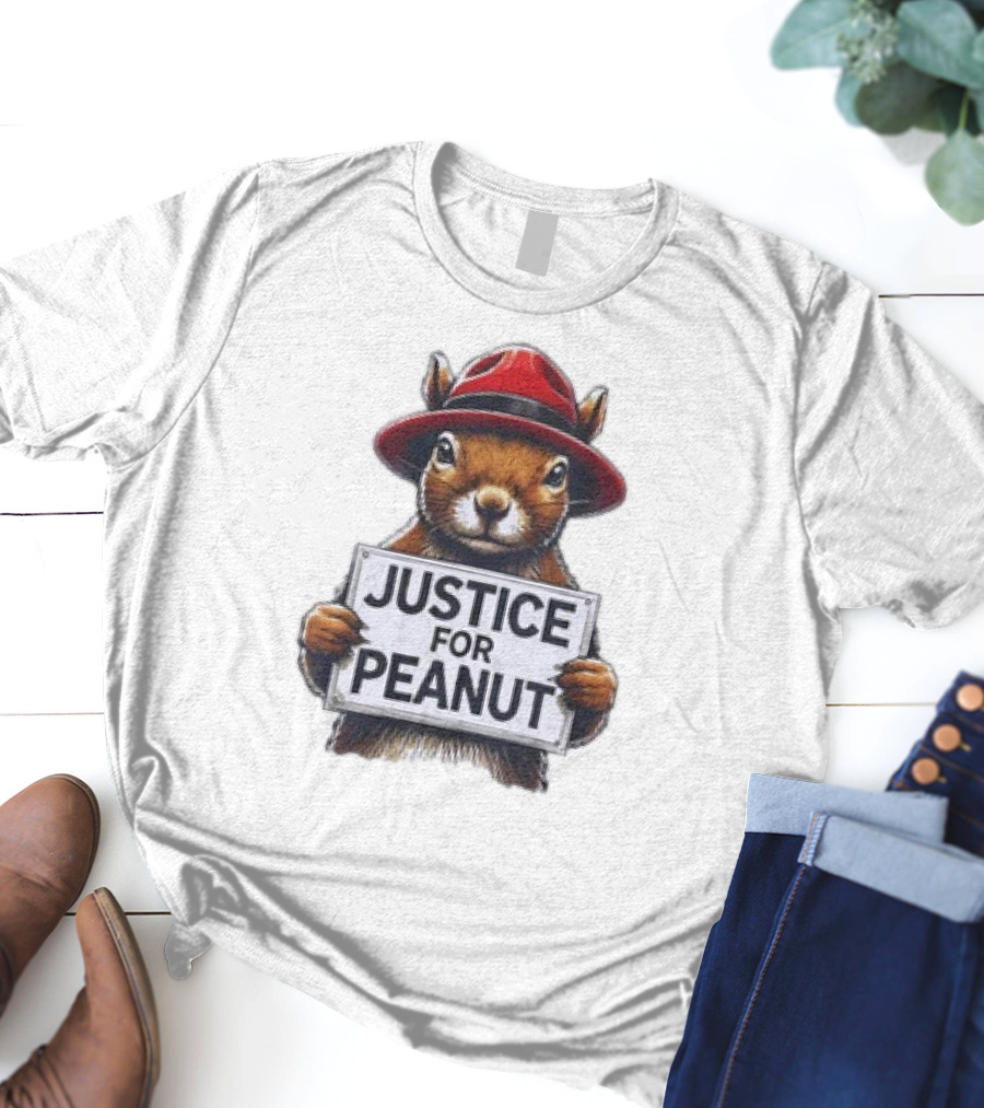 Justice For Peanut The Squirrel Red Hat Protest T-Shirt