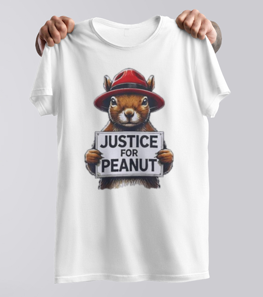 Justice For Peanut The Squirrel Red Hat Protest T-Shirt