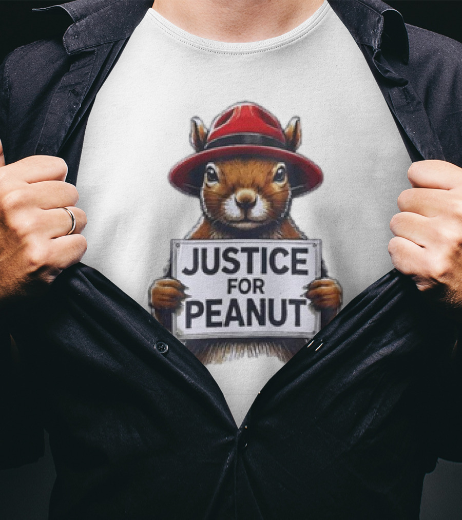 Justice For Peanut The Squirrel Red Hat Protest T-Shirt
