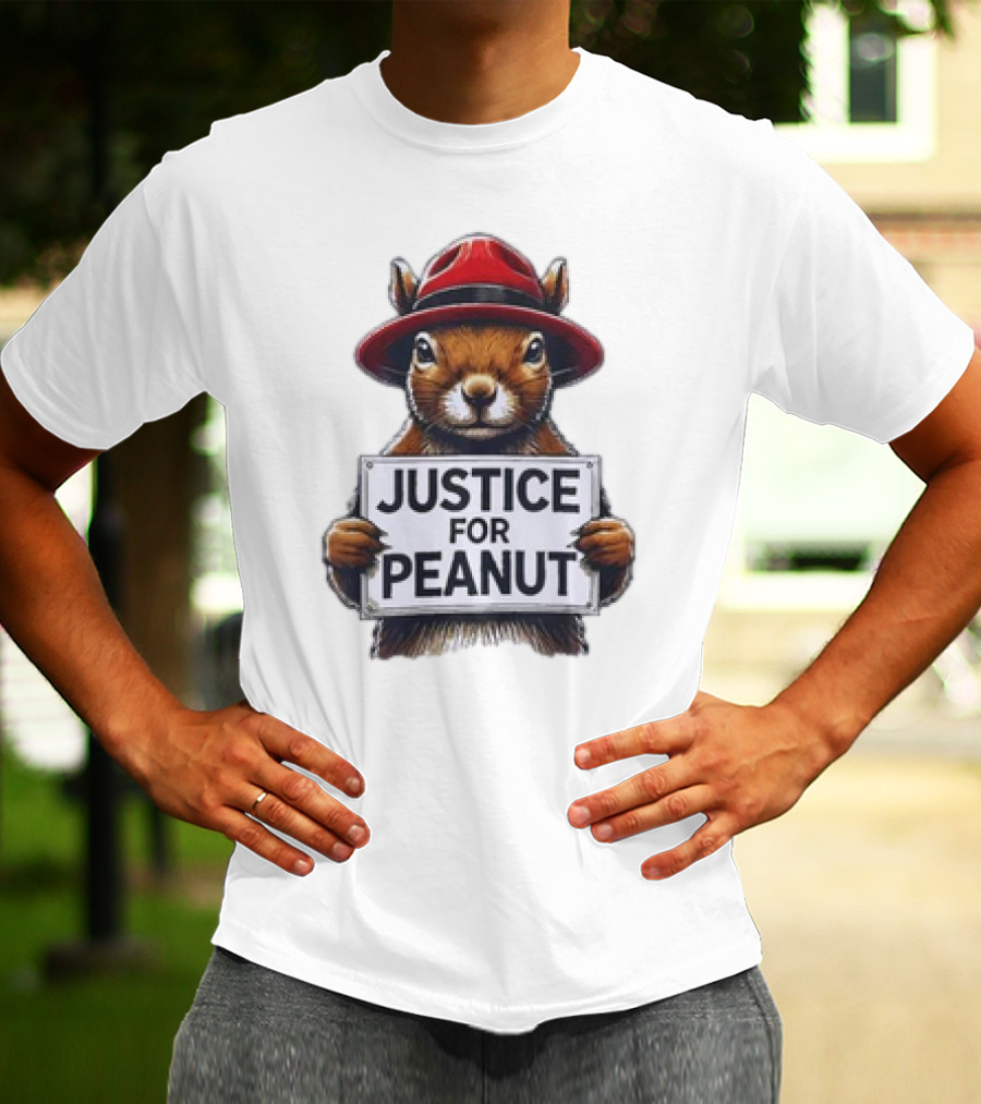 Justice For Peanut The Squirrel Red Hat Protest T-Shirt