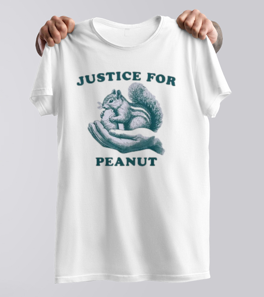 Justice For Peanut The Squirrel In Caring Hands T-Shirt