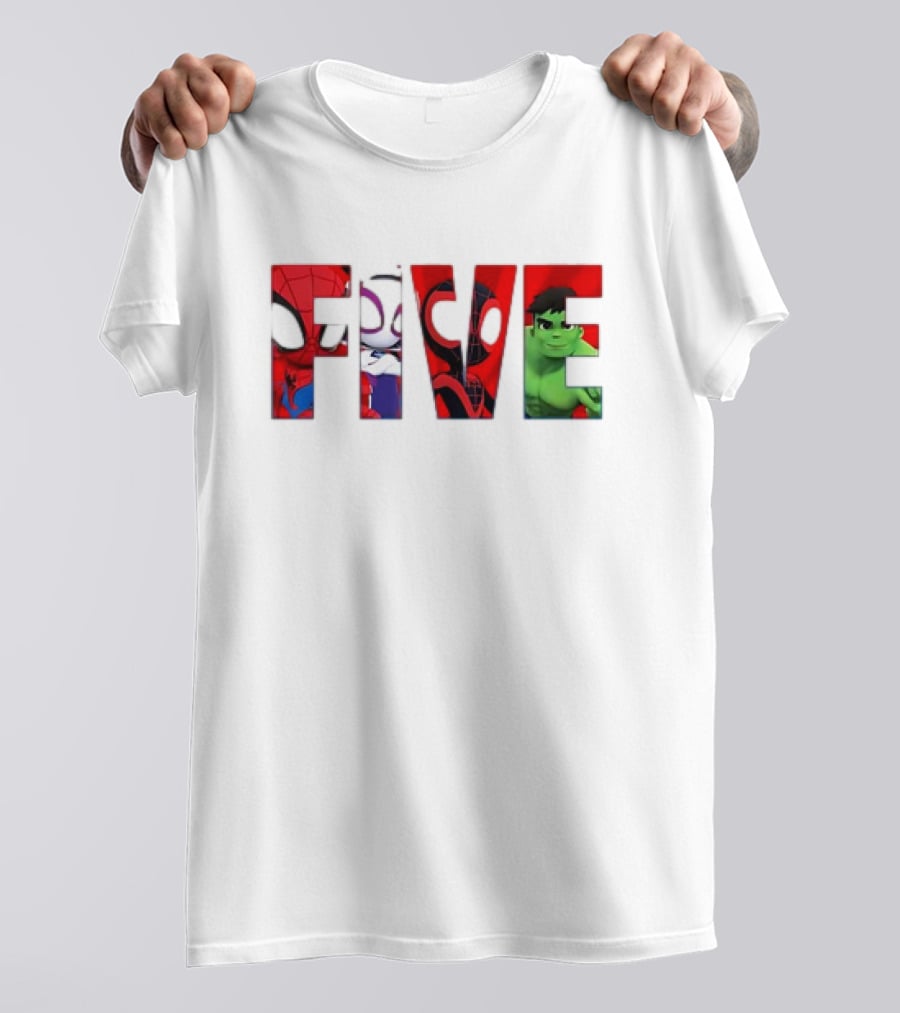 Spiderman Hulk Miles Morales Gwen Stacy Five T-Shirt