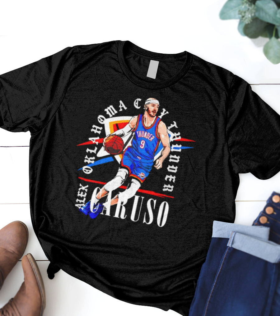 Alex Caruso Oklahoma City Thunder NBA Basketball Shield Vintage T-Shirt