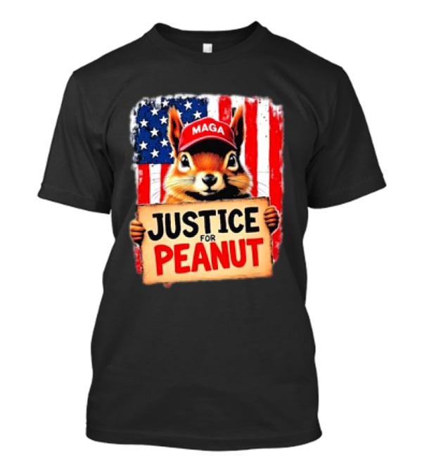 Justice For Peanut The Squirrel MAGA American Flag T-Shirt