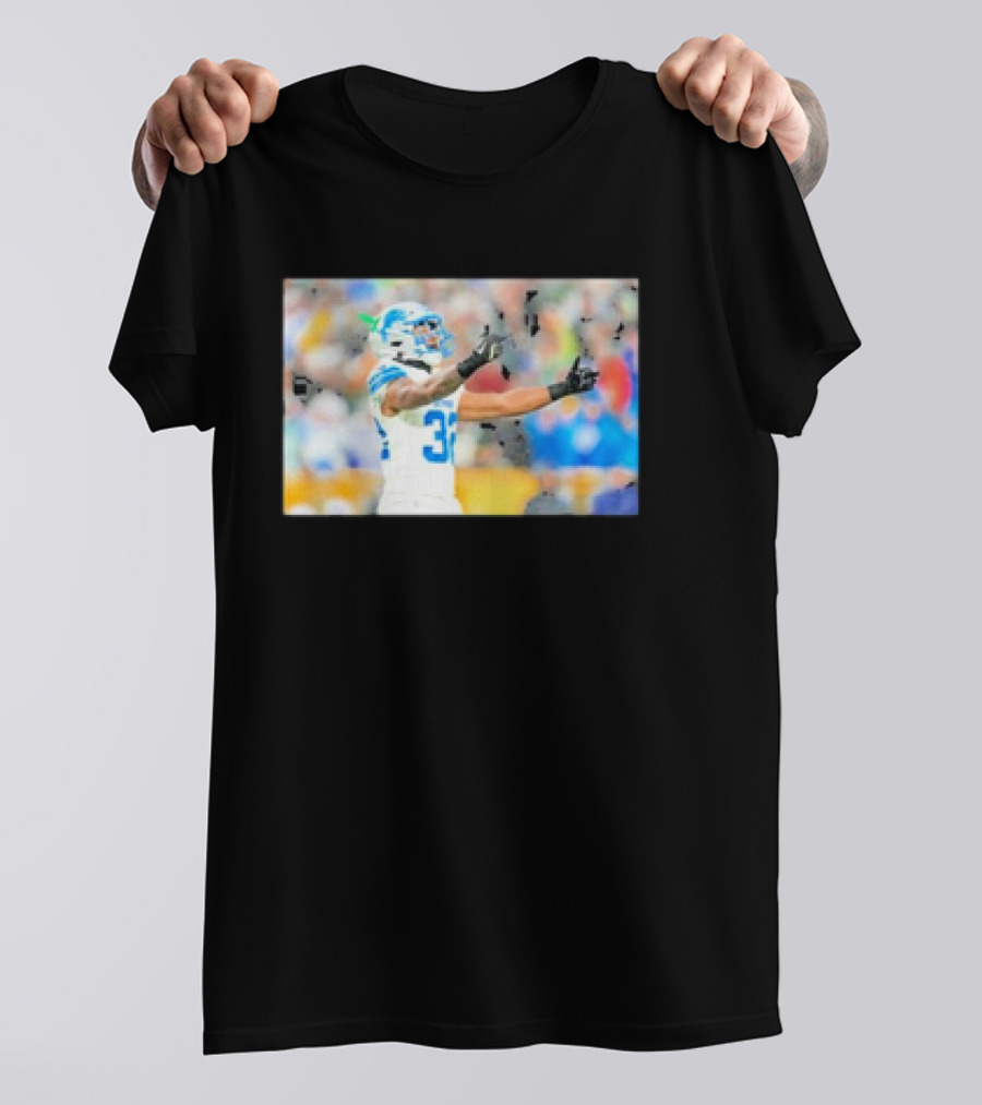 Lions Brian Branch Gesture Iconic Football Action T-Shirt