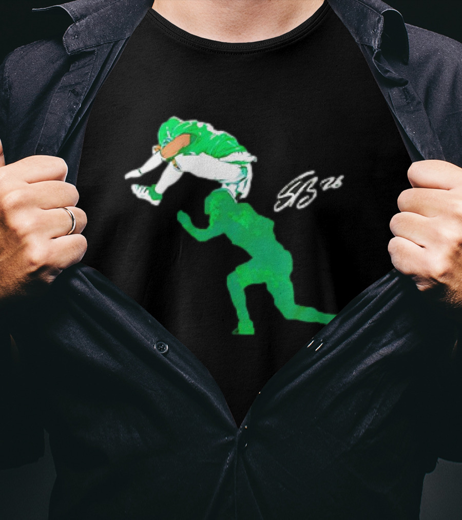 Philadelphia Eagles NFL Saquon Barkley SB26 The Reverse Hurdle Vintage T-Shirt