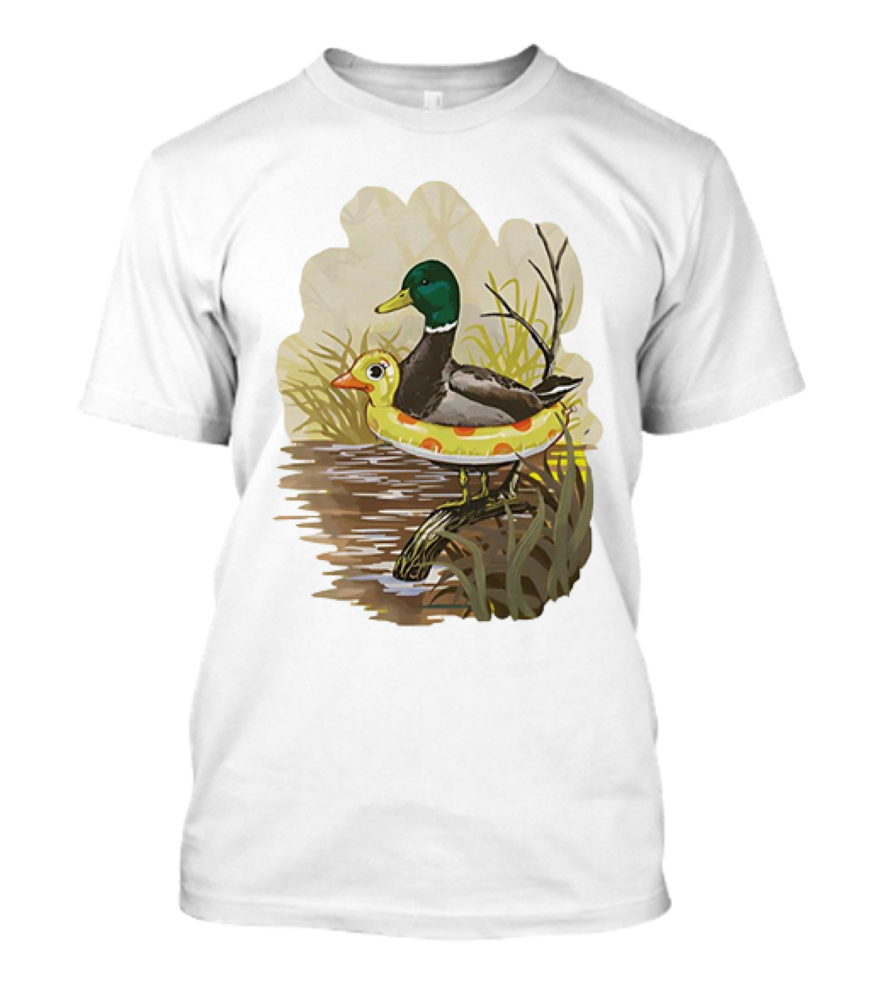 Duck In Training With Swim Ring By Pond T-Shirt