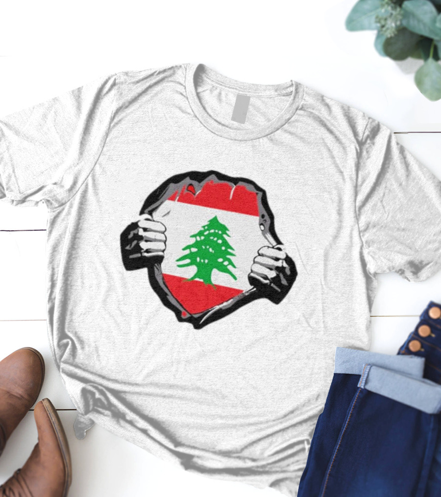 Lebanon Flag Lebanese Roots Cedar Pride Emblem T-Shirt