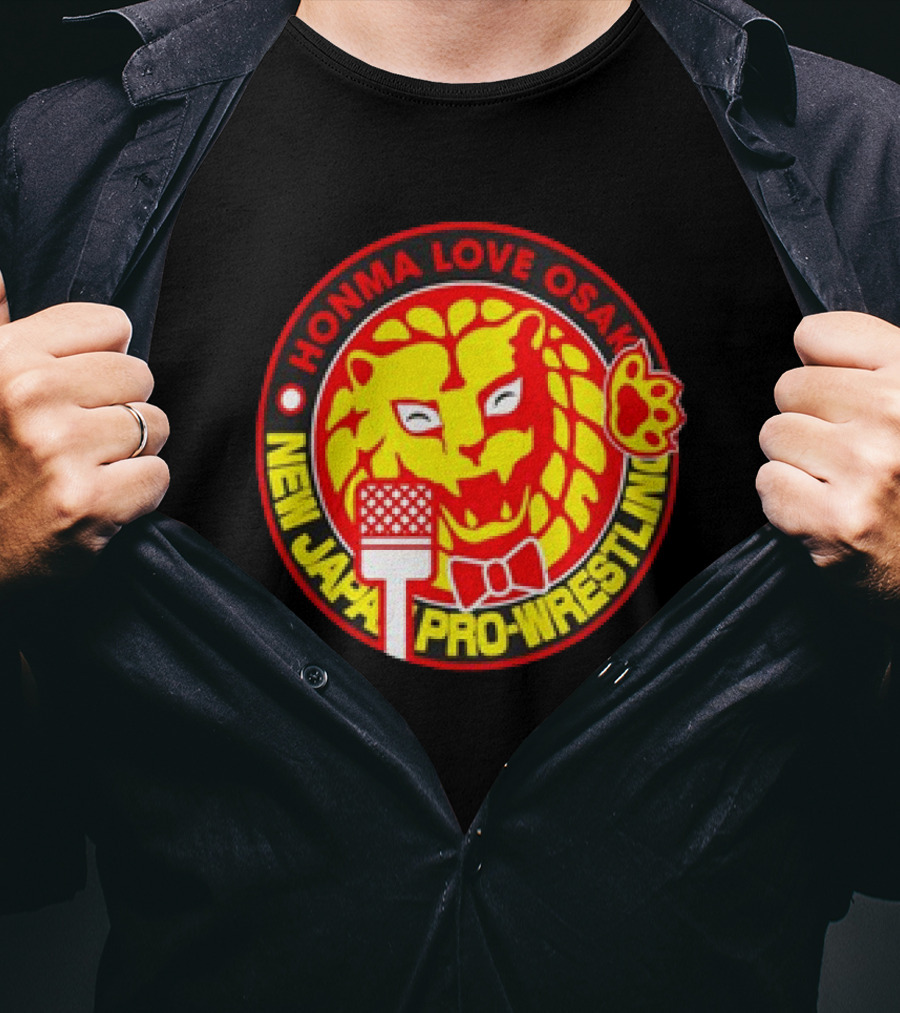 Honma Love Osaka New Japan Pro-Wrestling Lion Mark T-Shirt