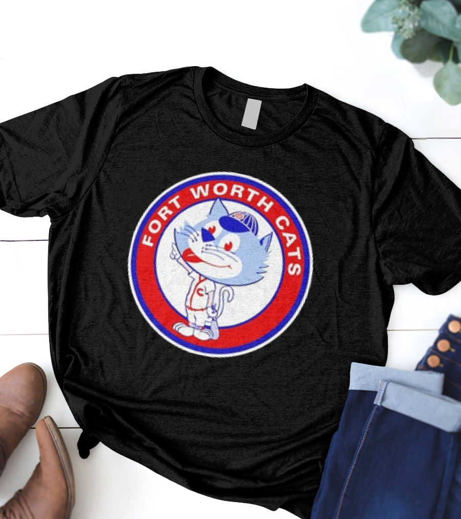 Fort Worth Cats Circle Logo Cartoon Baseball Character Hometown Collection '47 T-Shirt