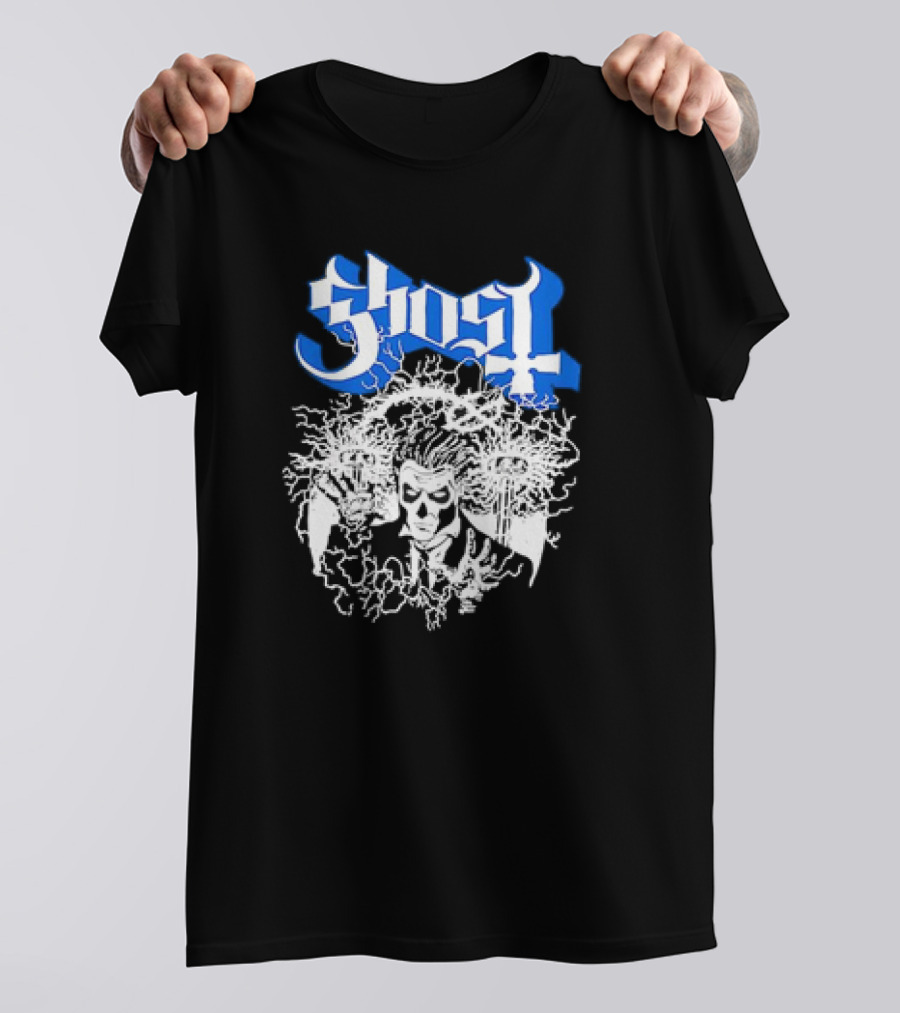 Ghost Nikola Tesla Papa Emeritus Horror Electric Skeleton T-Shirt