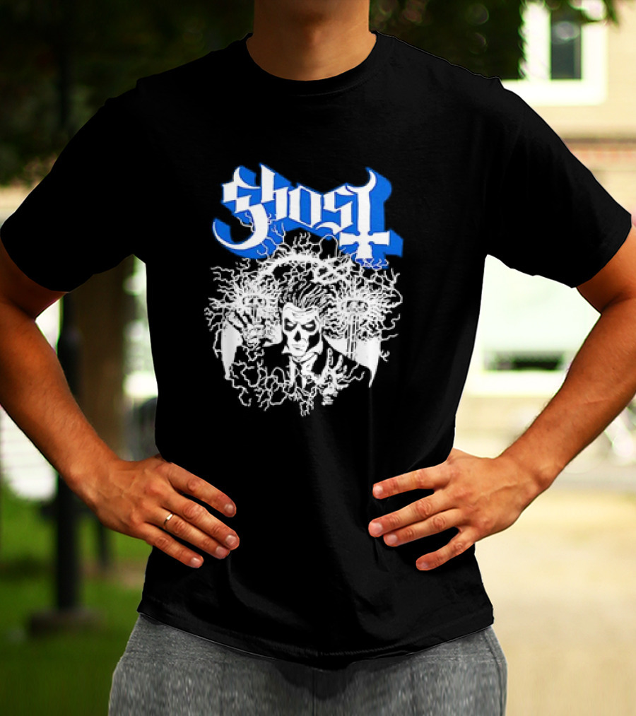 Ghost Nikola Tesla Papa Emeritus Horror Electric Skeleton T-Shirt