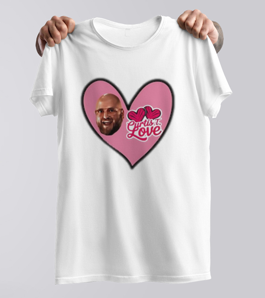 Curtis T Love Heart With Curtis Love Face And Pink Heart T-Shirt