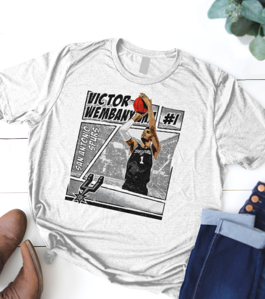 Victor Wembanyama San Antonio Spurs #1 NBA Comic Vintage T-Shirt