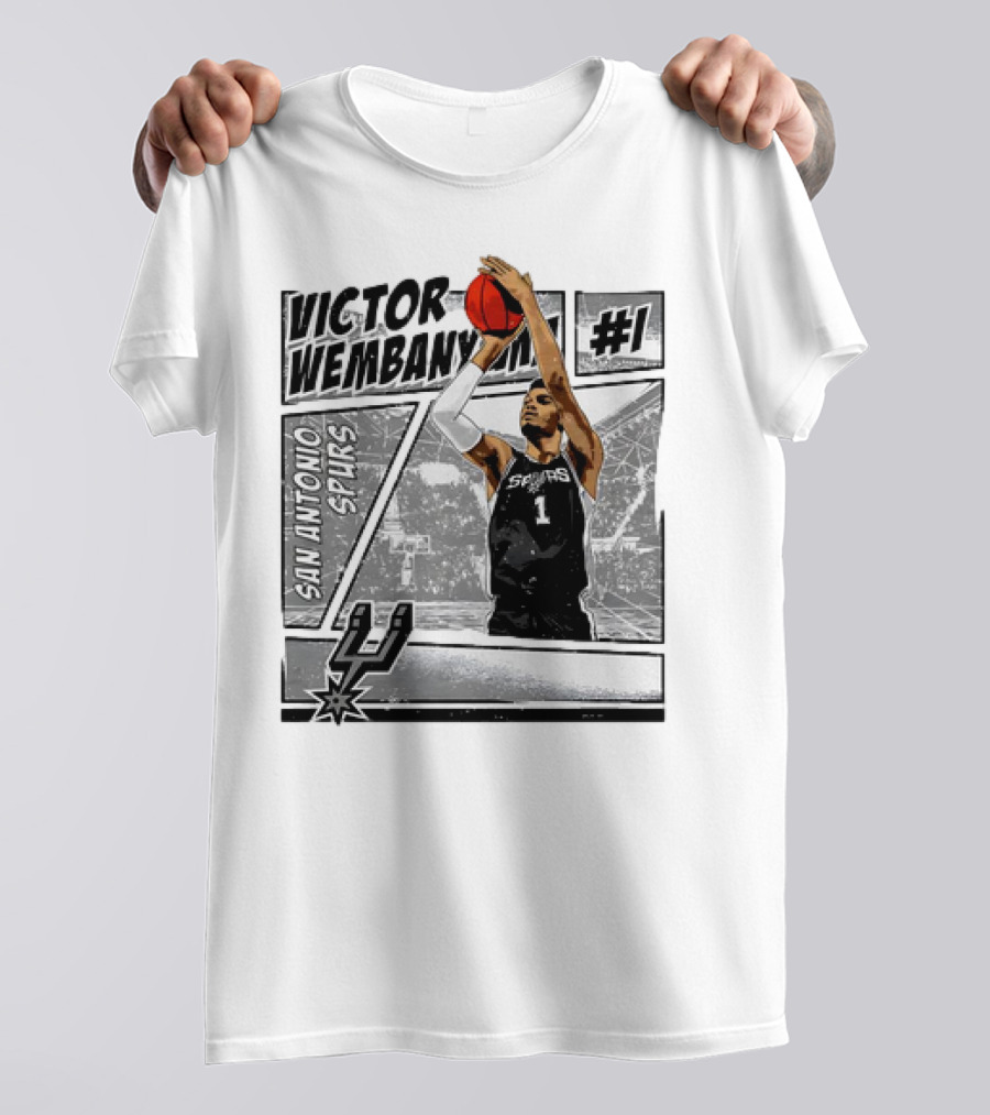 Victor Wembanyama San Antonio Spurs #1 NBA Comic Vintage T-Shirt