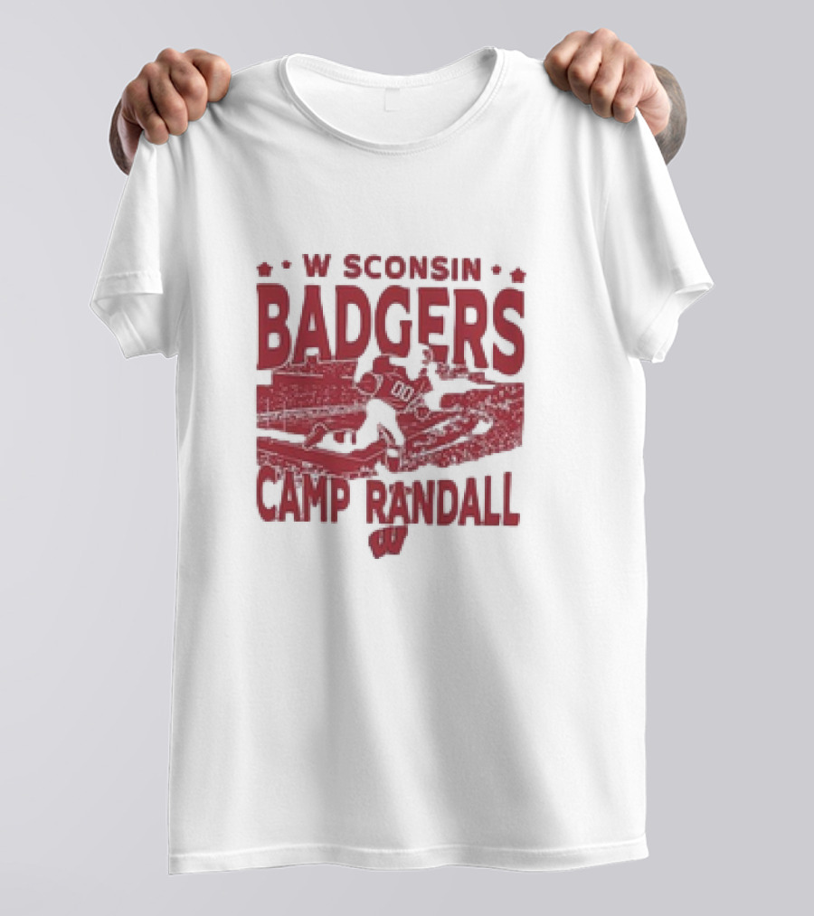 Wisconsin Badgers Camp Randall Stadium Vintage Style Football T-Shirt
