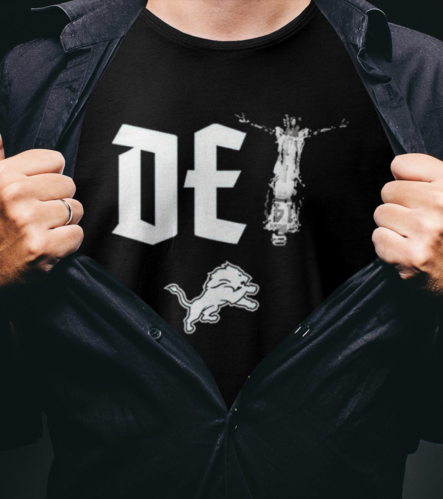 DET Detroit Lions Amon-ra St. Brown Lions Logo Player T-Shirt