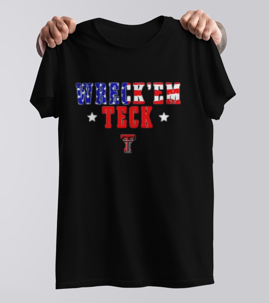 Wreck Em Texas Tech Red Raiders Stars Stripes T-Shirt