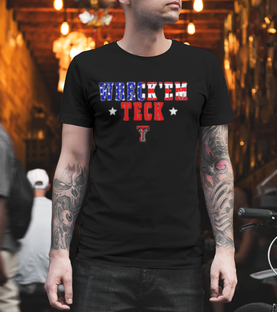 Wreck Em Texas Tech Red Raiders Stars Stripes T-Shirt