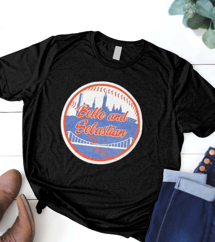 Belle And Sebastian New York Mets Skyline Baseball Bridge T-Shirt