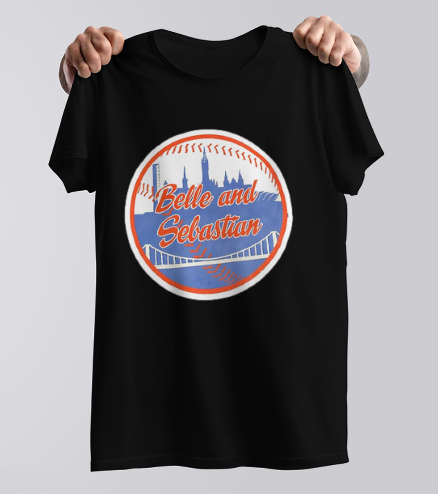 Belle And Sebastian New York Mets Skyline Baseball Bridge T-Shirt