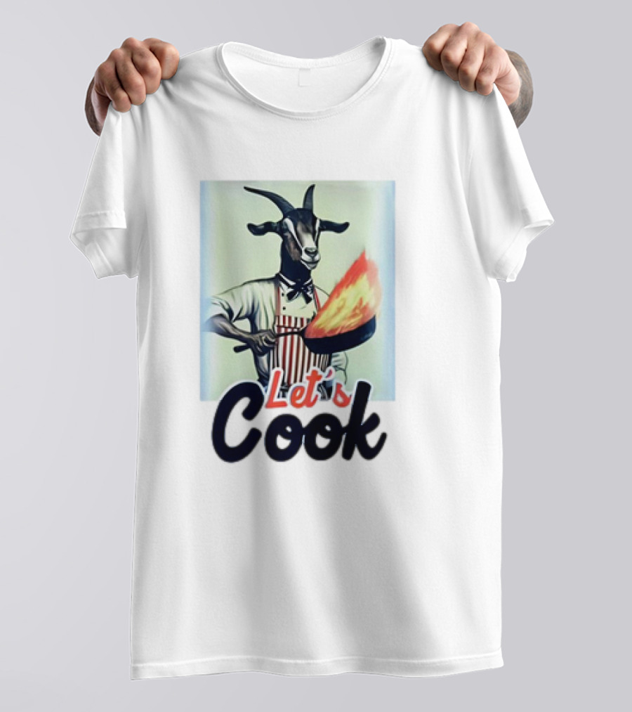 Let's Cook Goat With Flaming Pan Chef T-Shirt